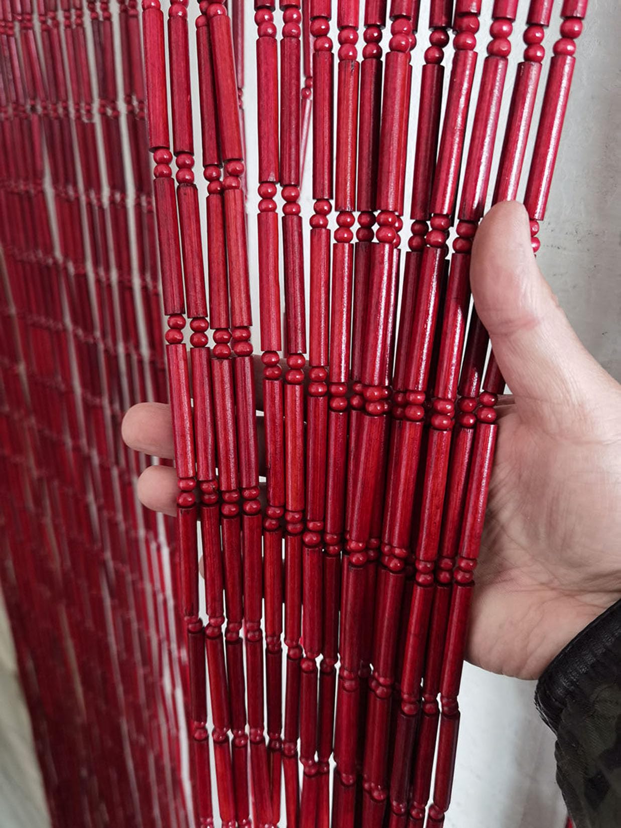 Rideau à Perles de Différentes Tailles et Couleurs pour Porte de Balcon,Rideau à Perles en Bambou à Suspendre,Séparateurs de Pièce et Décorations,Personnalisable (150cm x 230cm 100 brins)