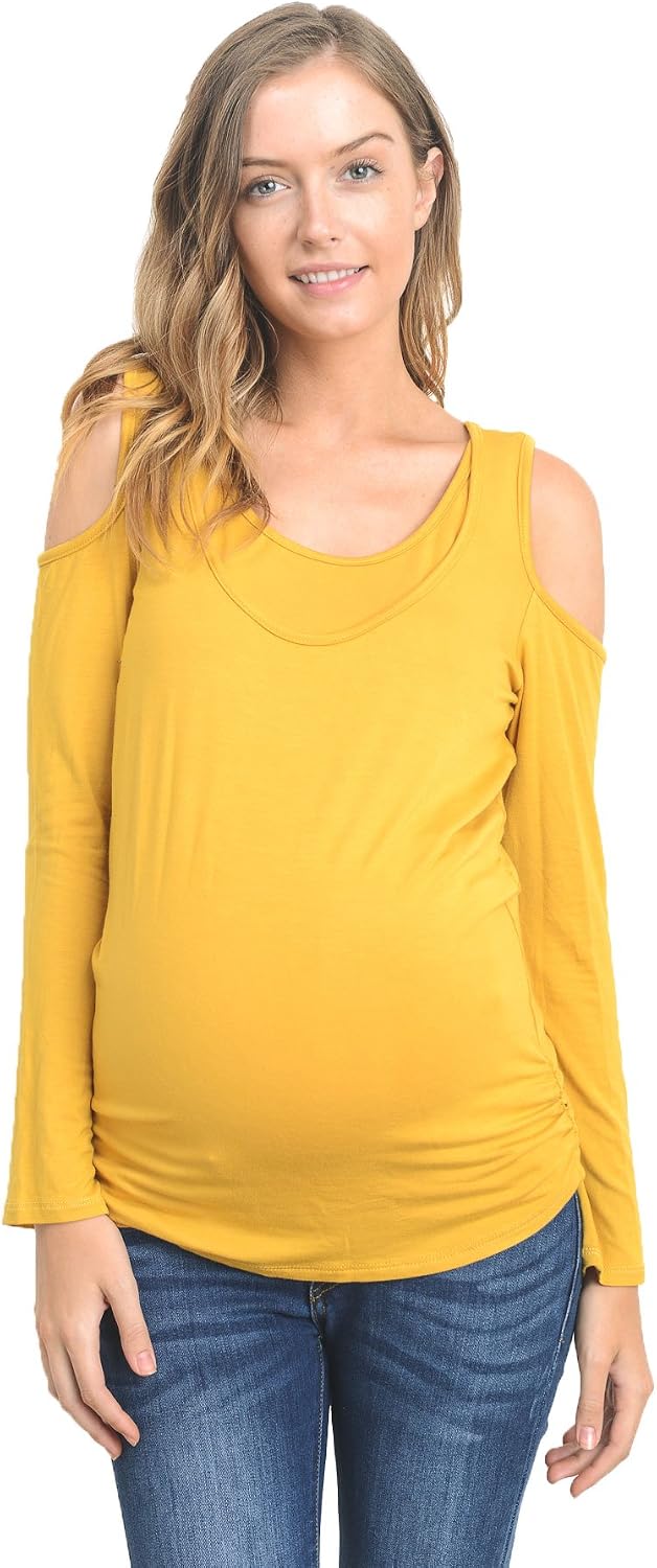 Women's Maternity Nursing Shirts Top - Tee, Long Sleeve, Breastfeeding, Round Neck