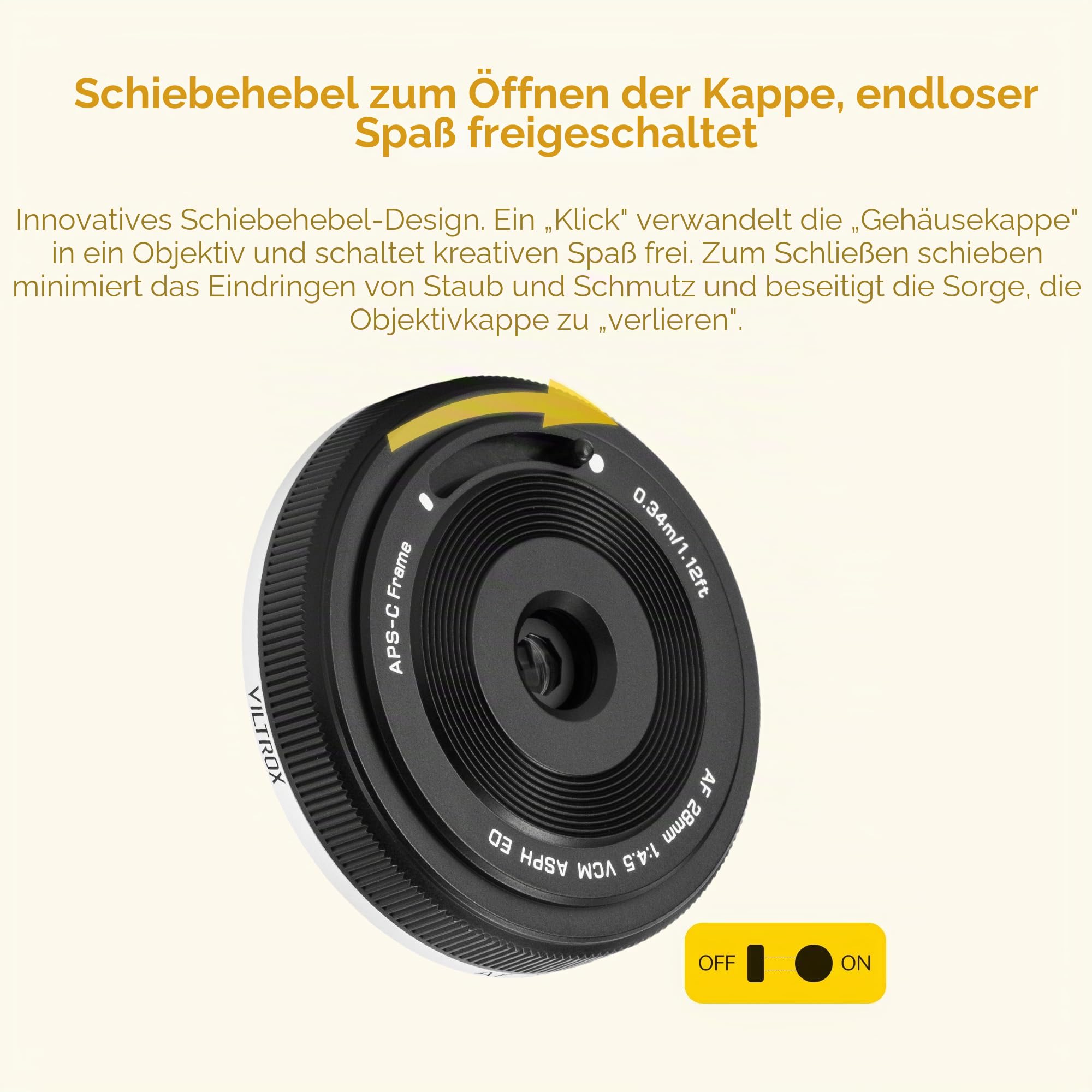VILTROX 28mm F4.5 XF Objektiv Pancake Autofokus Chips-Größe Weitwinkel X-Mount Objektiv Kompatibel mit Fujifilm X-Mount Kameras X-A1 X-A2 X-A3 X-A5 X-H1 X-T1 X-T100 X-PRO1