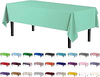 Vista 40 de Exquisito mantel redondo de plástico Party Solids morado, 84 pulgadas, paquete de 4