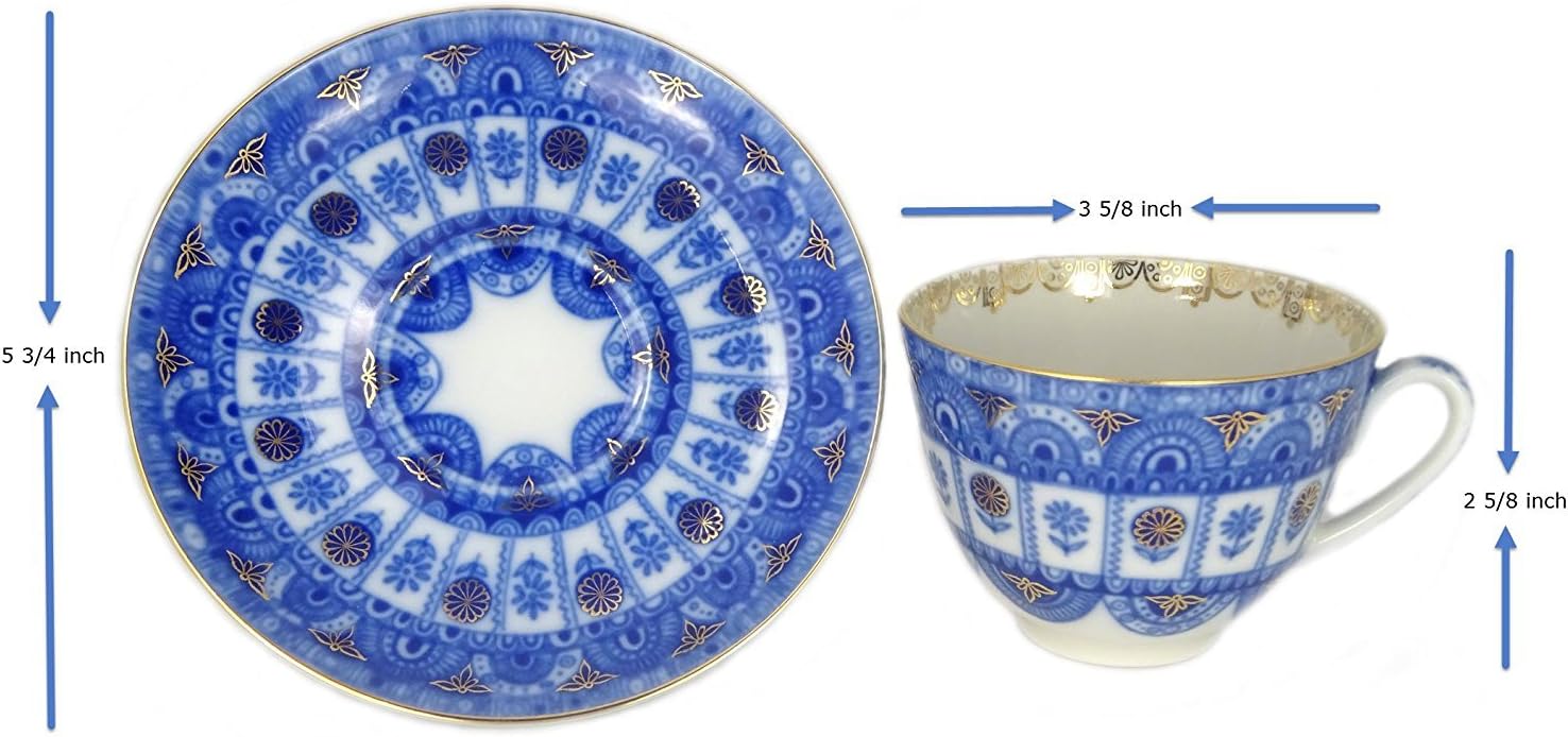 Lomonosov Porcelain Tea Cup and Saucer Spring Arches 7.8 oz/230 ml