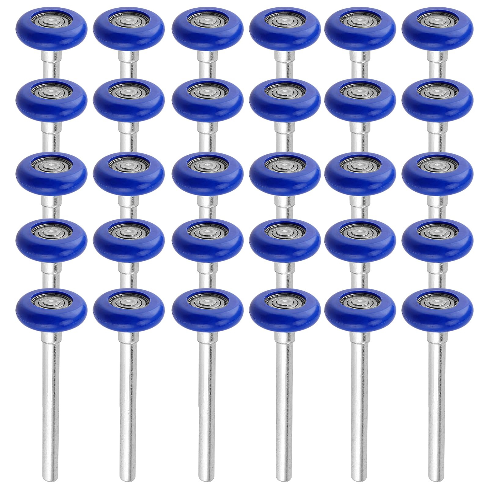 MUKLEI 30 Pack 1.8 Inch Nylon Garage Door Rollers 4.7 Inch Stem, Blue Quiet Sealed Garage Door Roller, 6200ZZ Double Seals Precision Bearings for Garage Track Replacement
