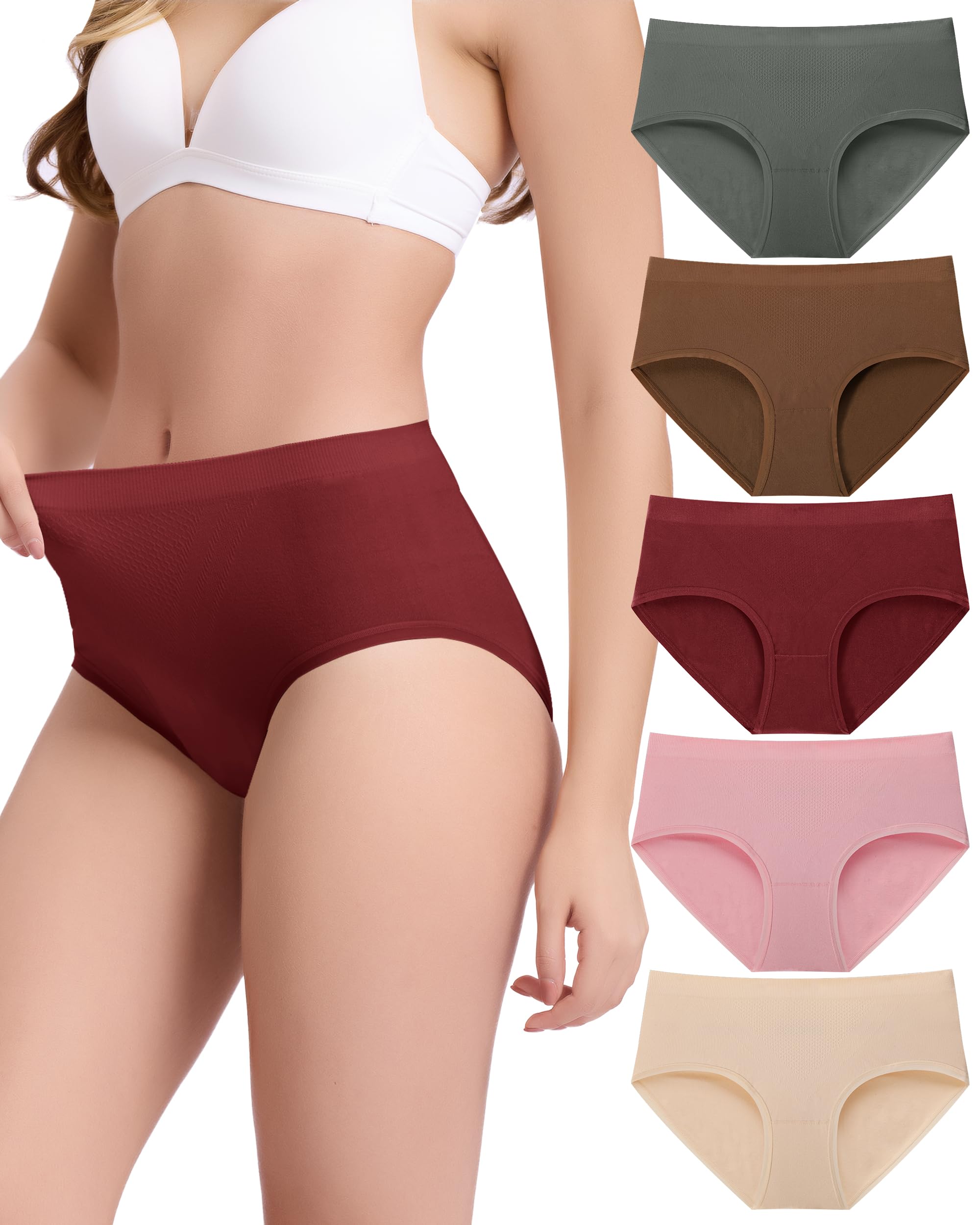 BAMBOO COOL Women's Underwear Ladies Brief Seamless Panties Moisture Wicking Stretchy Full Coverage