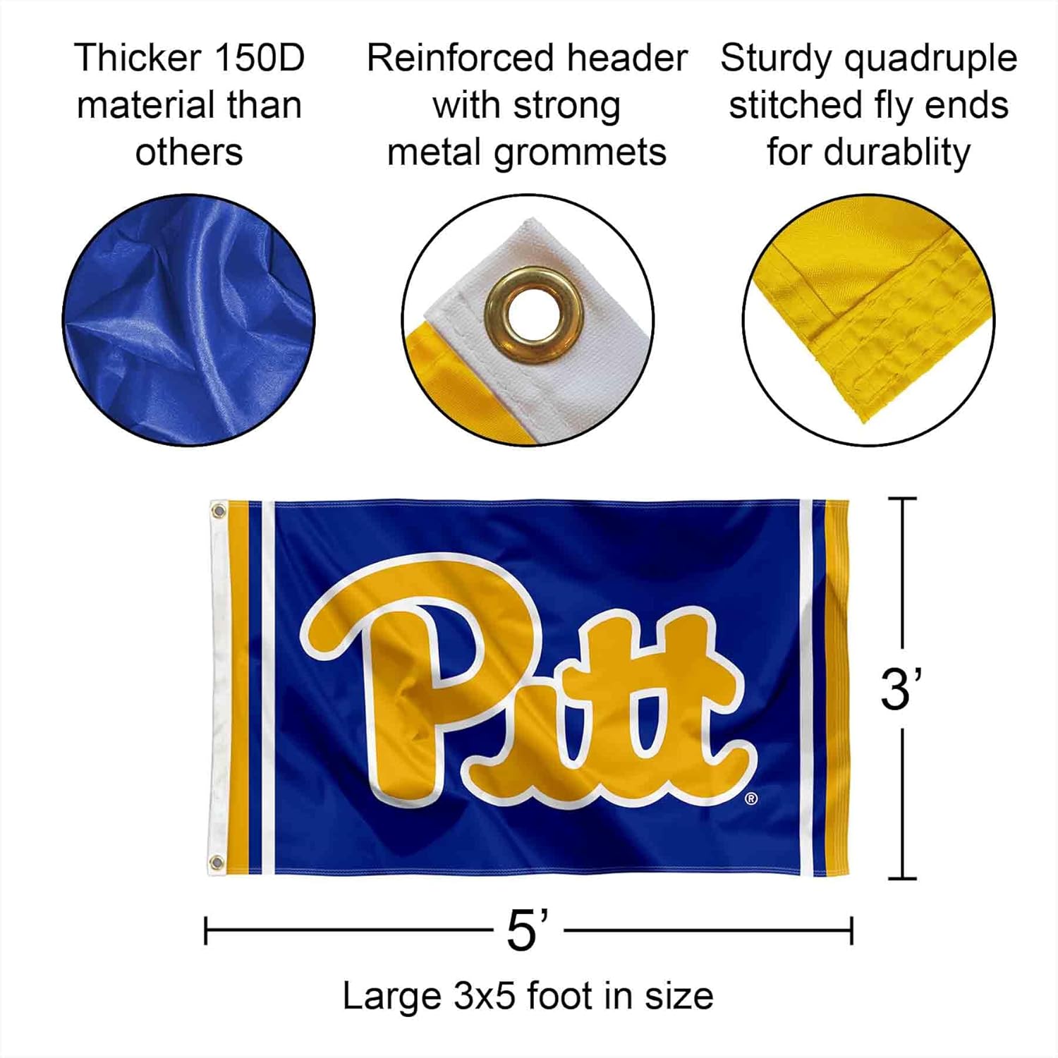 Pittsburgh Panthers Field Stripes Flag