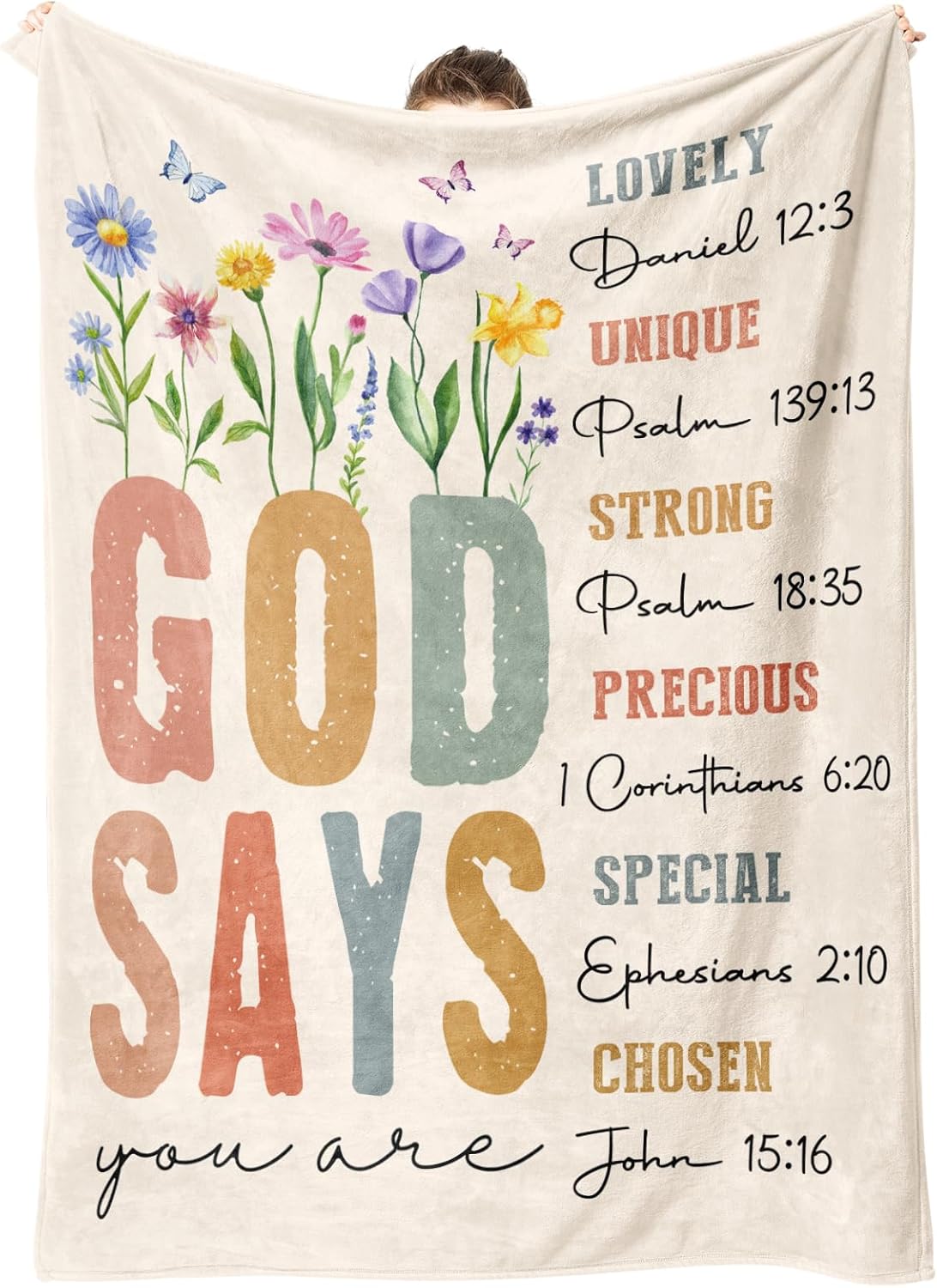 SteadStyle Christian Gifts for Women - Inspirational Floral Throw, Religious Birthday Gift, Christian Blanket for Mom, Sisters, and Friends, Baptism & Confirmation, Spiritual Gift for Her 80"X 60"