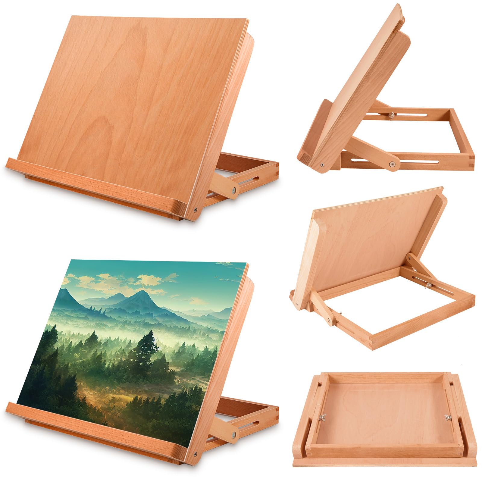 Tatuo 2 Pack Adjustable Tabletop Easel Artist Desk Easel Drawing Table