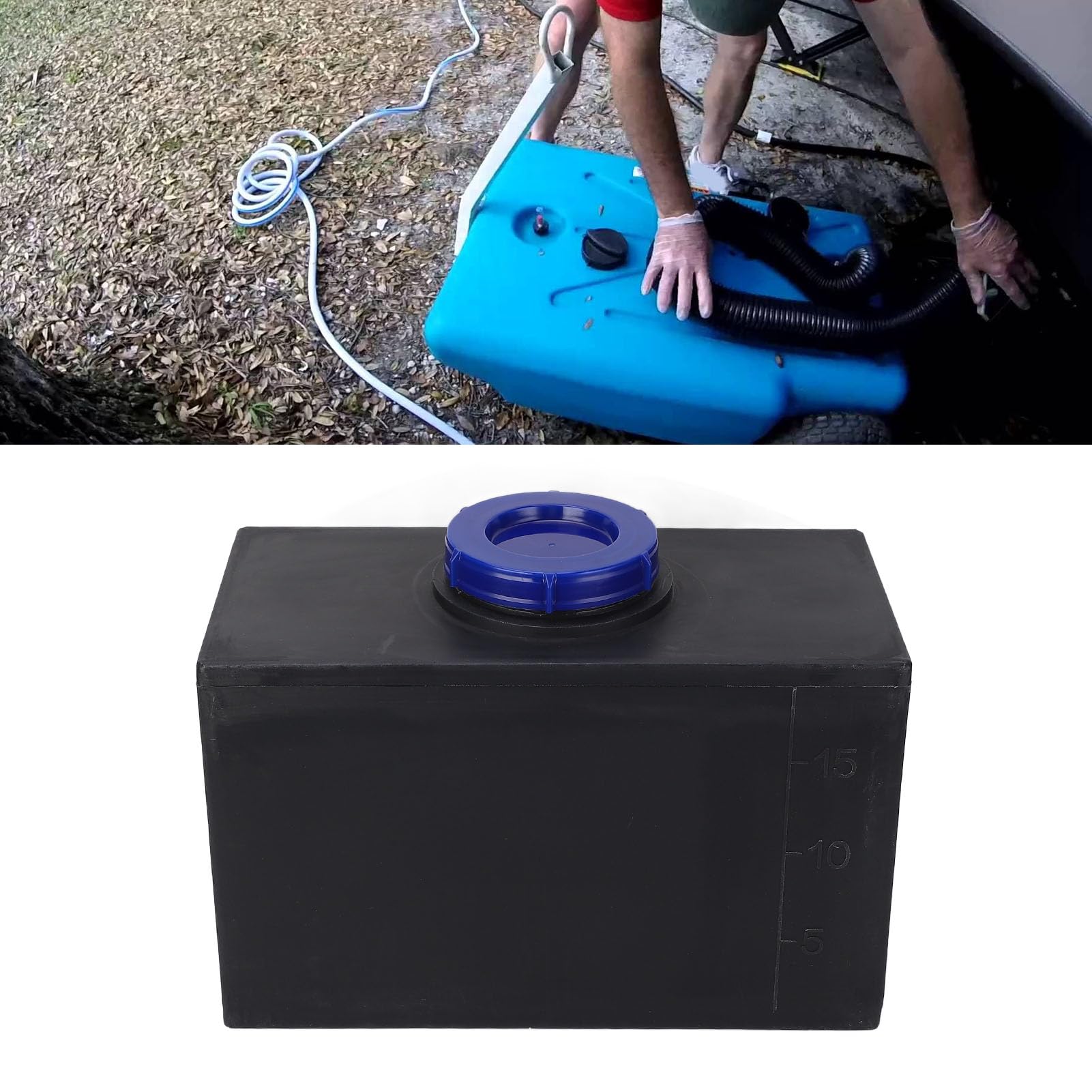 Serbatoio dell'Acqua da 5 galloni, Serbatoio dell'Acqua per Nero, Resistente al Calore e al Freddo, Serbatoio Quadrato per rimorchi, Barche, Yacht, 15,7 X