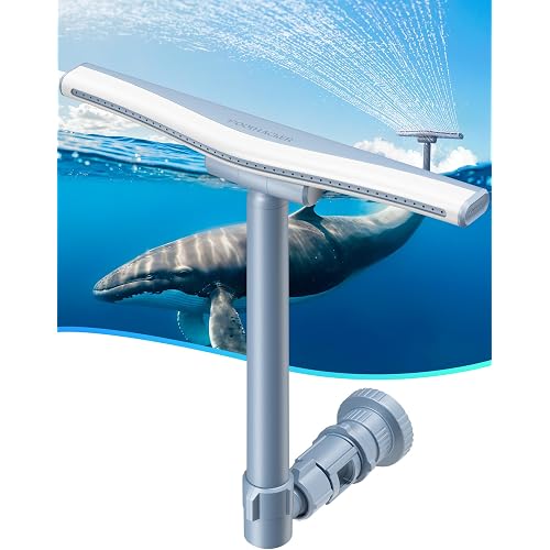 POOLHACKER Original Pool Sprinkler Fountains for Above and In-ground Pools, Adjustable Whale Tail Waterfall Wide Width for Relaxation & Cooling, 10-20 Degrees, Gray