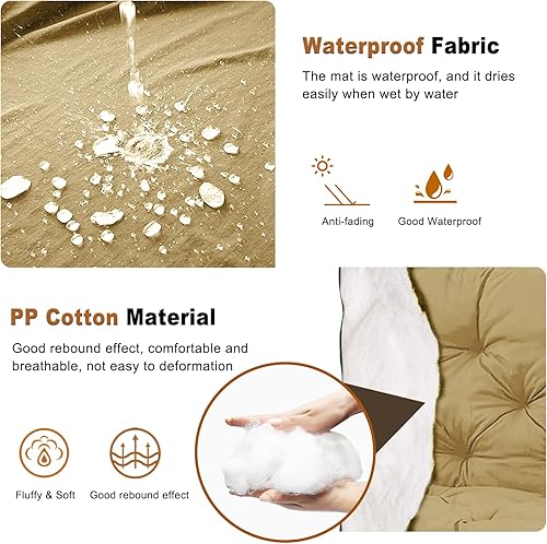 Miniatura 154 de Cojín de repuesto para columpio de 2-3 asientos, cojines de banco para exteriores con respaldo grueso de 4 pulgadas, muebles de patio, jardín, Flor