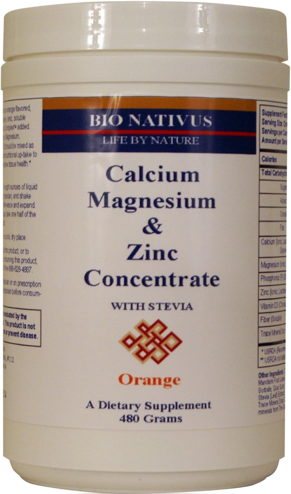 Calcium Magnesium Zinc Concentrate w/Stevia Orange 480 Gramsโฆ