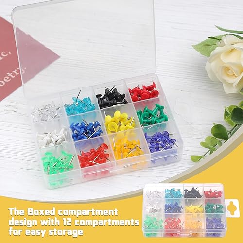 Miniatura 5 de Tikjiua Pinzas de empuje marrones con clips de madera para tablón de anuncios, 50 piezas de chinchetas para obras de arte, fotos, escuelas y hogares