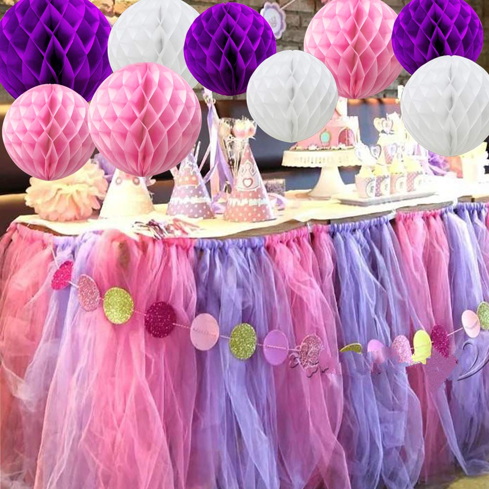 Time to Sparkle Pack of 9 Mixed Honeycomb Balls - Purple — image 1