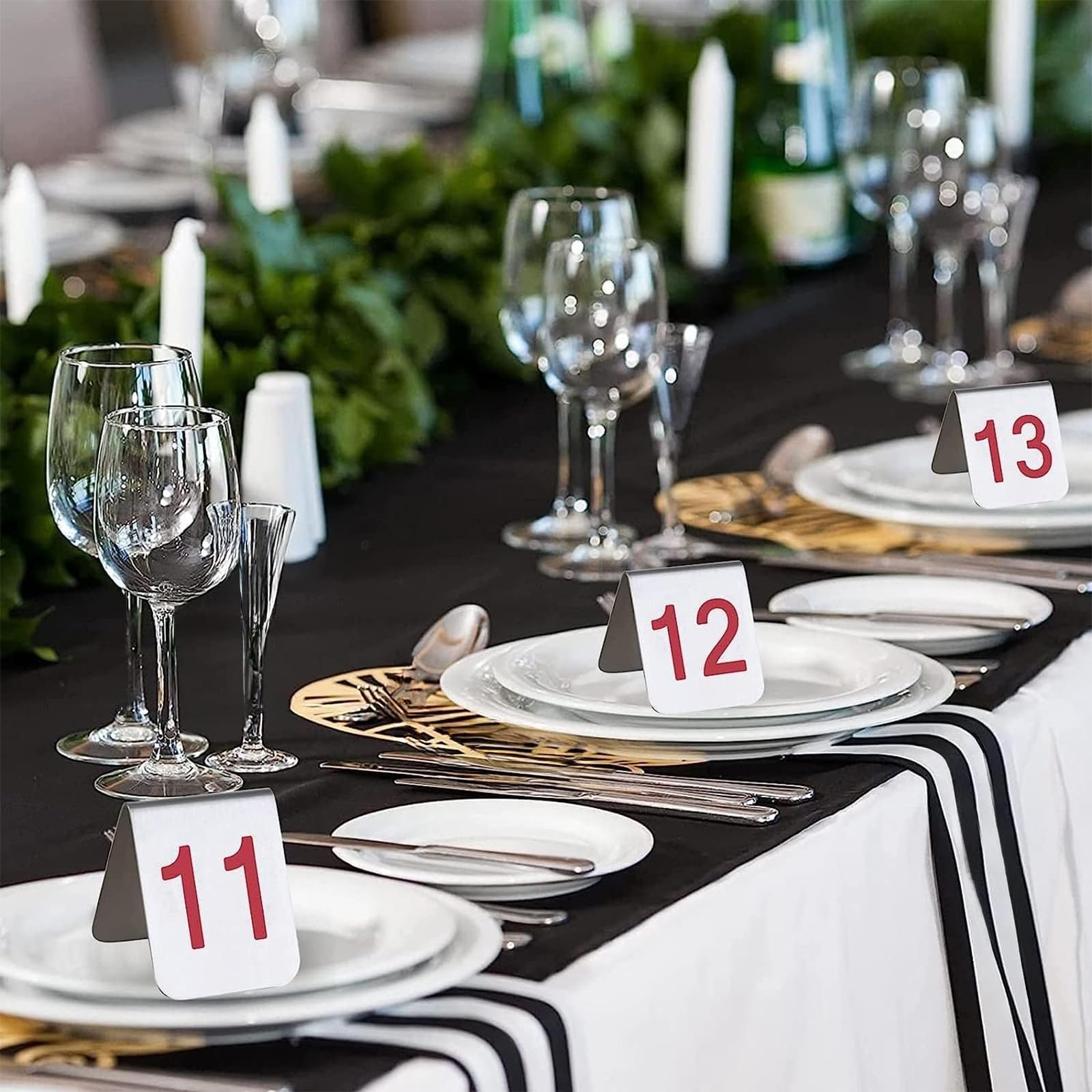 Doppelseitig Nummeriertes Edelstahl Tischschild 1-25/50/100 Sitzplan Tischkarten Restaurant Hochzeits Sitzkarte Für Veranstaltungen,Bankette,Gastronomie,Hochzeitsbankett Tischdeko ,Silber,1~100