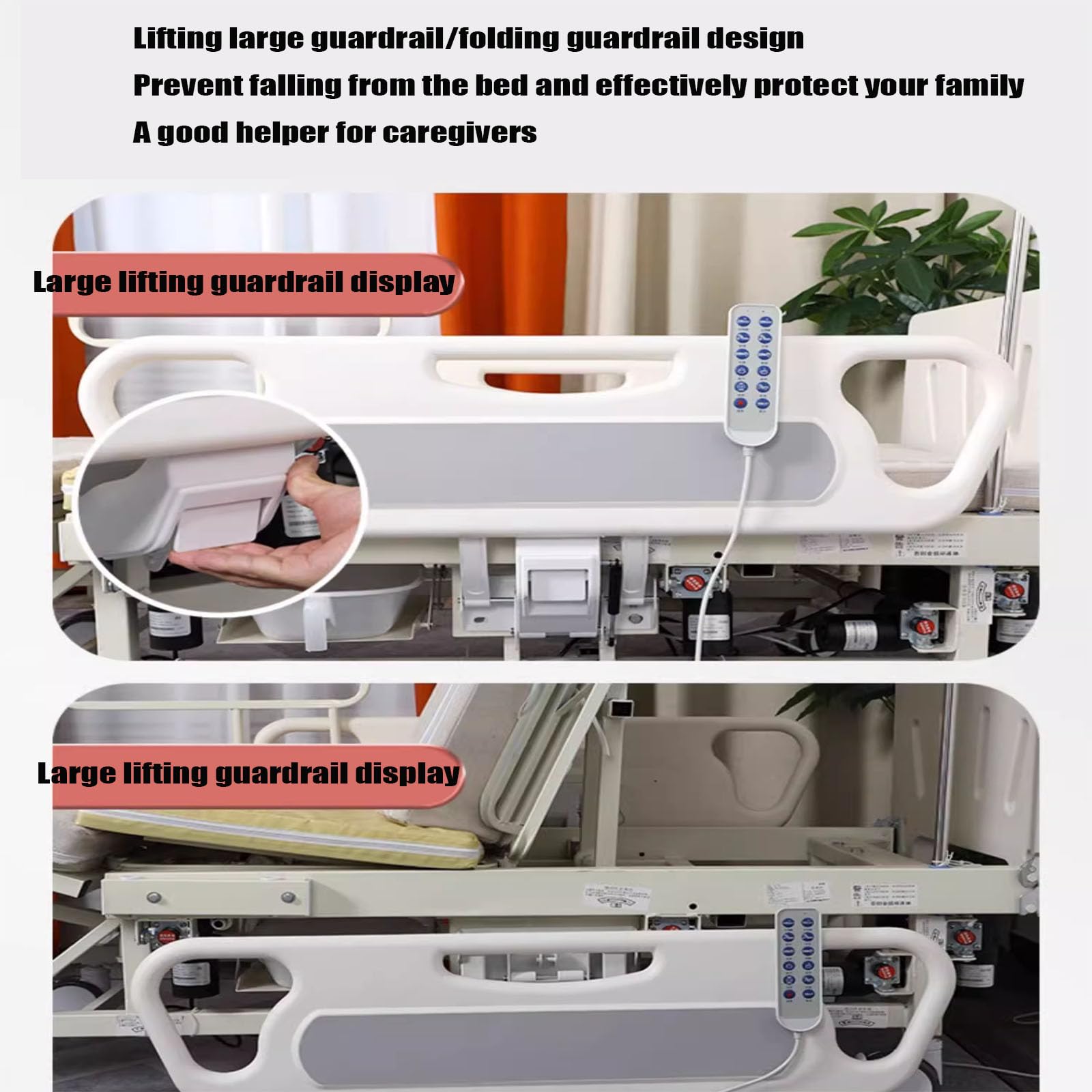 Lit d'allaitement électrique, lit médical entièrement automatique pour patient à domicile avec moteur et matelas respirant