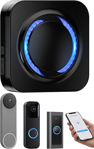 Extensor de timbre inalámbrico, no requiere cableado, compatible con Google Nest, Ring, Blink Video Doorbell, funciona con Alexa