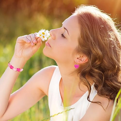 Miniatura 6 de PAGOW 170 cuentas de corazón acrílico rojo y rosa, cuentas espaciadoras transparentes de San Valentín esmeriladas para pulseras, collares, joyas,