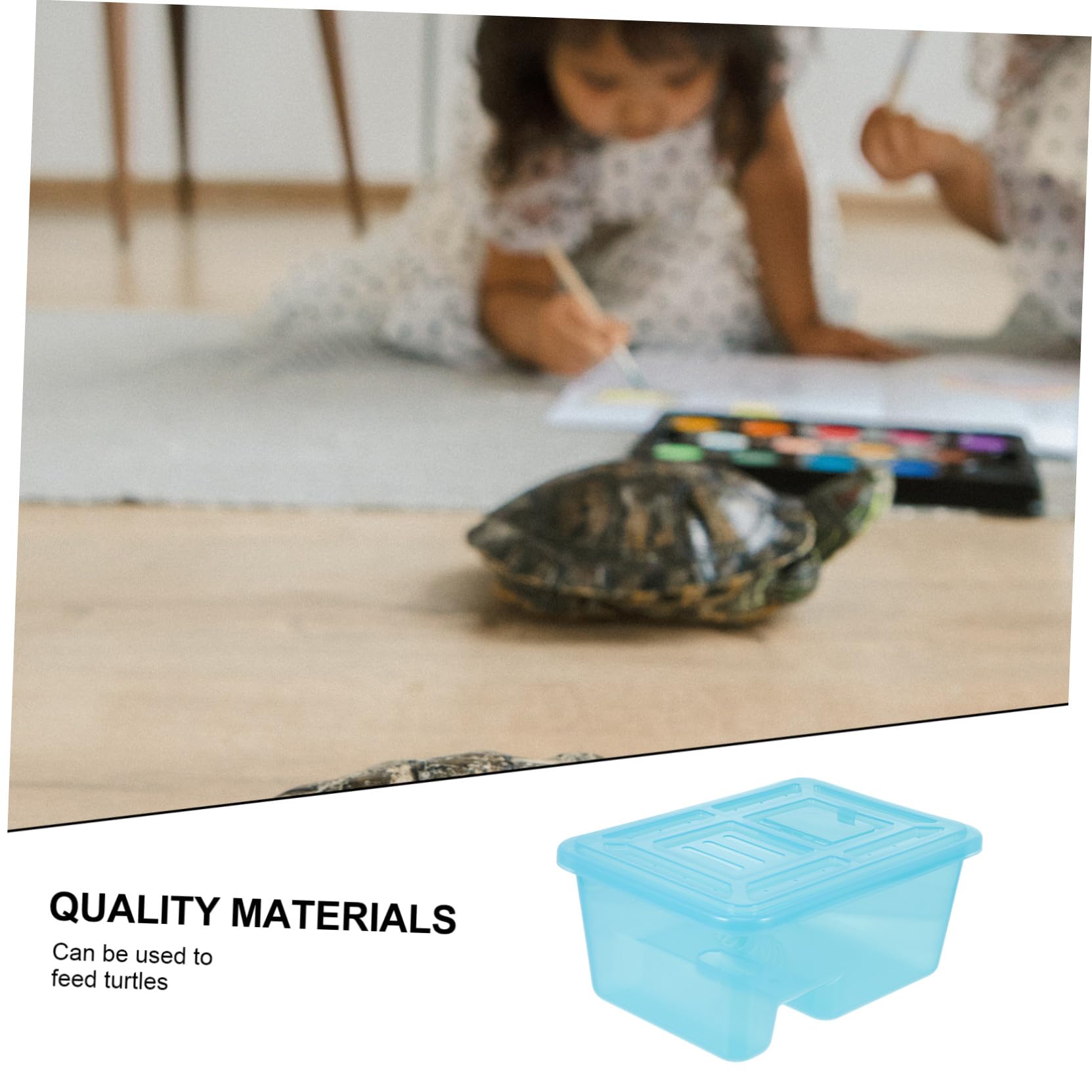 Happyyami Terrario para Tortugas Azul Rampa, Tanque de Alimentación de Reptiles en Plástico Moldeado, Adecuado para Tortugas y Pequeños Reptiles Semiacuáticos