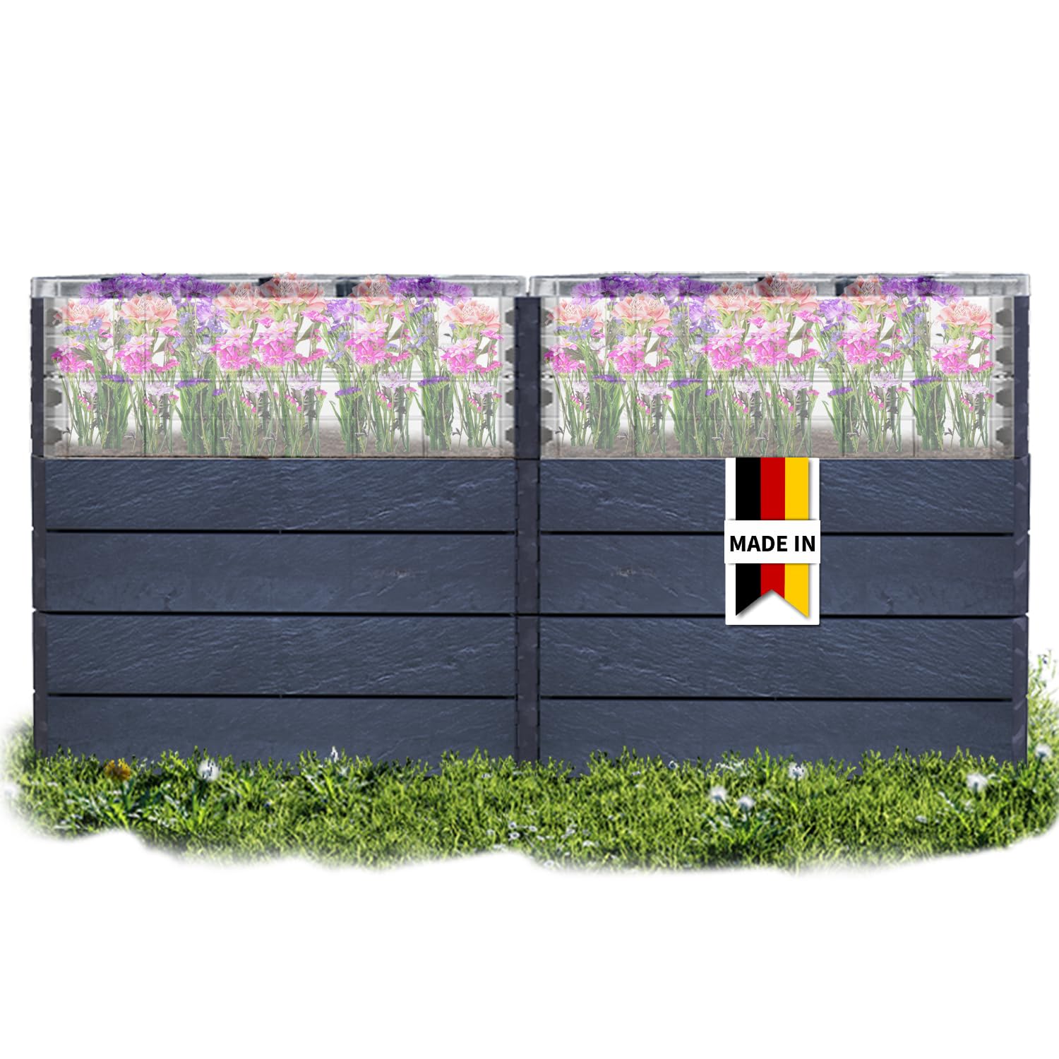GARANTIA Ergo Quadro TurboPlus 2 L 80 Hochbeet Stone, inkl. Flora