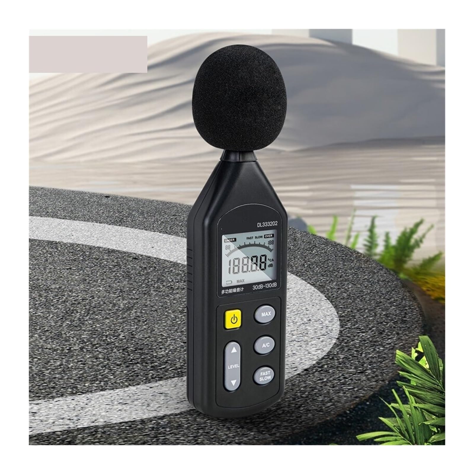 Miernik poziomu dźwięku Cyfrowy miernik poziomu dźwięku Miernik hałasu w decybelach Kolorowy ekran LCD Zakres od 30-130dB Połączenie danych USB