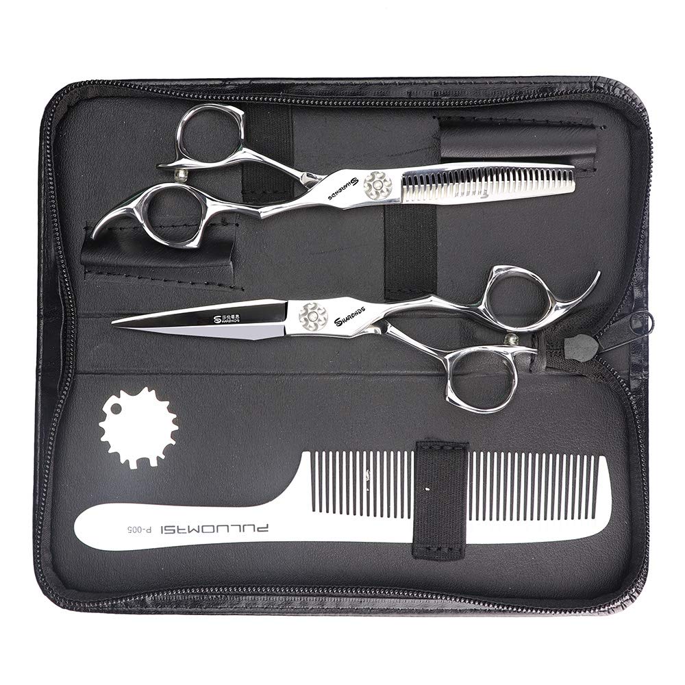 Sharonds - Set di forbici professionali da parrucchiere, 15 cm, set di forbici da barbiere e regolatore per pettini