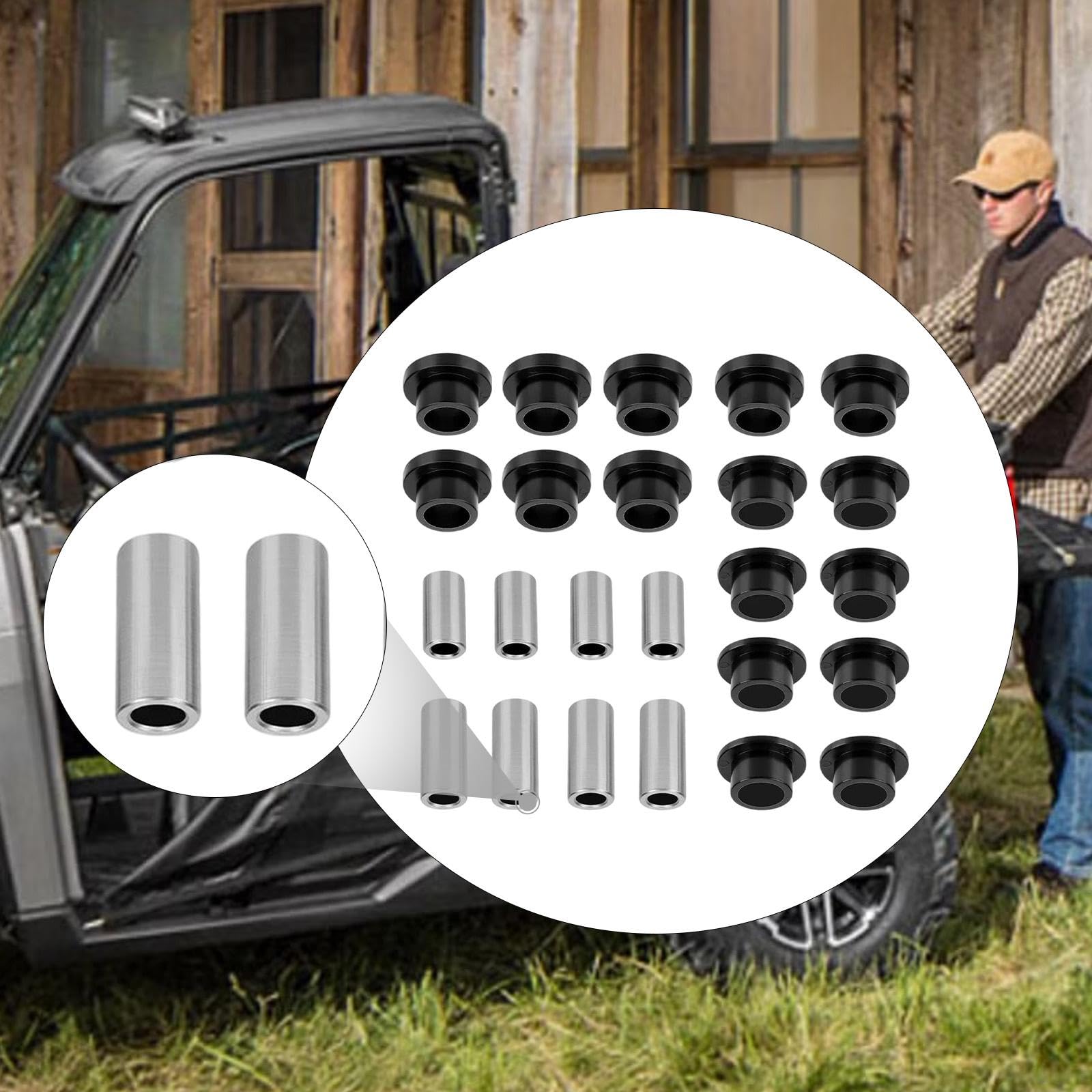 Kit de Bujes de Amortiguador Automotriz Manguitos Delanteros y Traseros Accesorios de Instalación Rápida Repuestos para Reparar Suspensión con