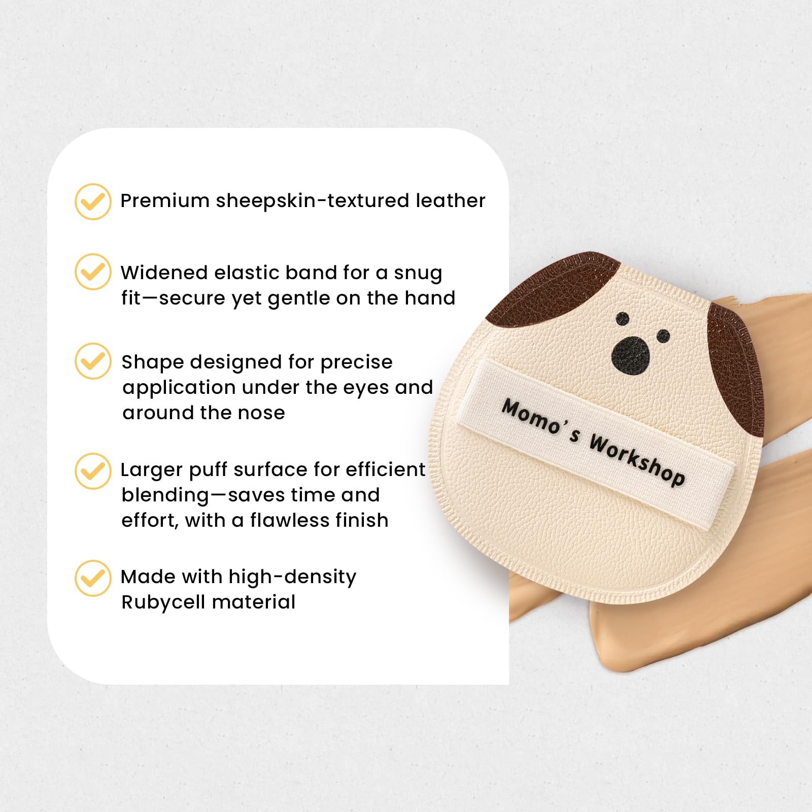 Momo's Workshop 2pcs Powder Puff, Makeup Sponge for Liquid Foundation Ultra Soft Face Powder Puff, Hypoallergenic - Image 3