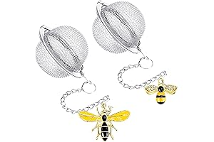 Stainless Steel Mesh Tea Infuser, 2.1 Inch Tea Ball with Honey Bee Pendant