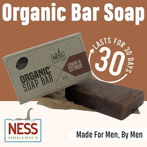 Miniatura 2 de Ness - Barra de jabón para hombre, aroma a cedro y cítricos, jabón natural para hombres con ingredientes orgánicos, jabón en barra para hombre con