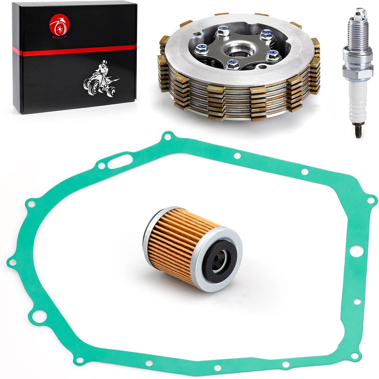1UY-16351-00-00 Heavy Duty Clutch Assembly kit w/Gasket for Yamaha Warrior 350 Raptor 350 Big Bear 350 Kodiak 400 MOTO-4 YFM350 1987-2013