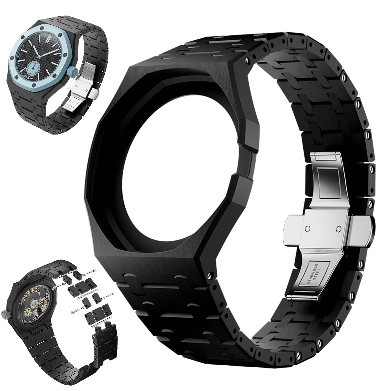 Keramik Armband Modul Set für Swatch AP Royal Pop Uhr Band, Bracelet Armband Ersatz Keramikarmbänder, Verstellbare Uhrenarmbänder Zubehör für Damen und Herren