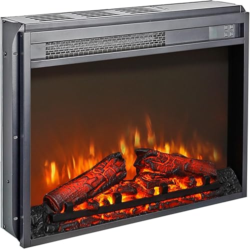Miniatura 2 de Inserto de chimenea eléctrica de 23 pulgadas, calentador de chimenea eléctrico con control remototemporizador, brillo ajustable de 4 llamas,