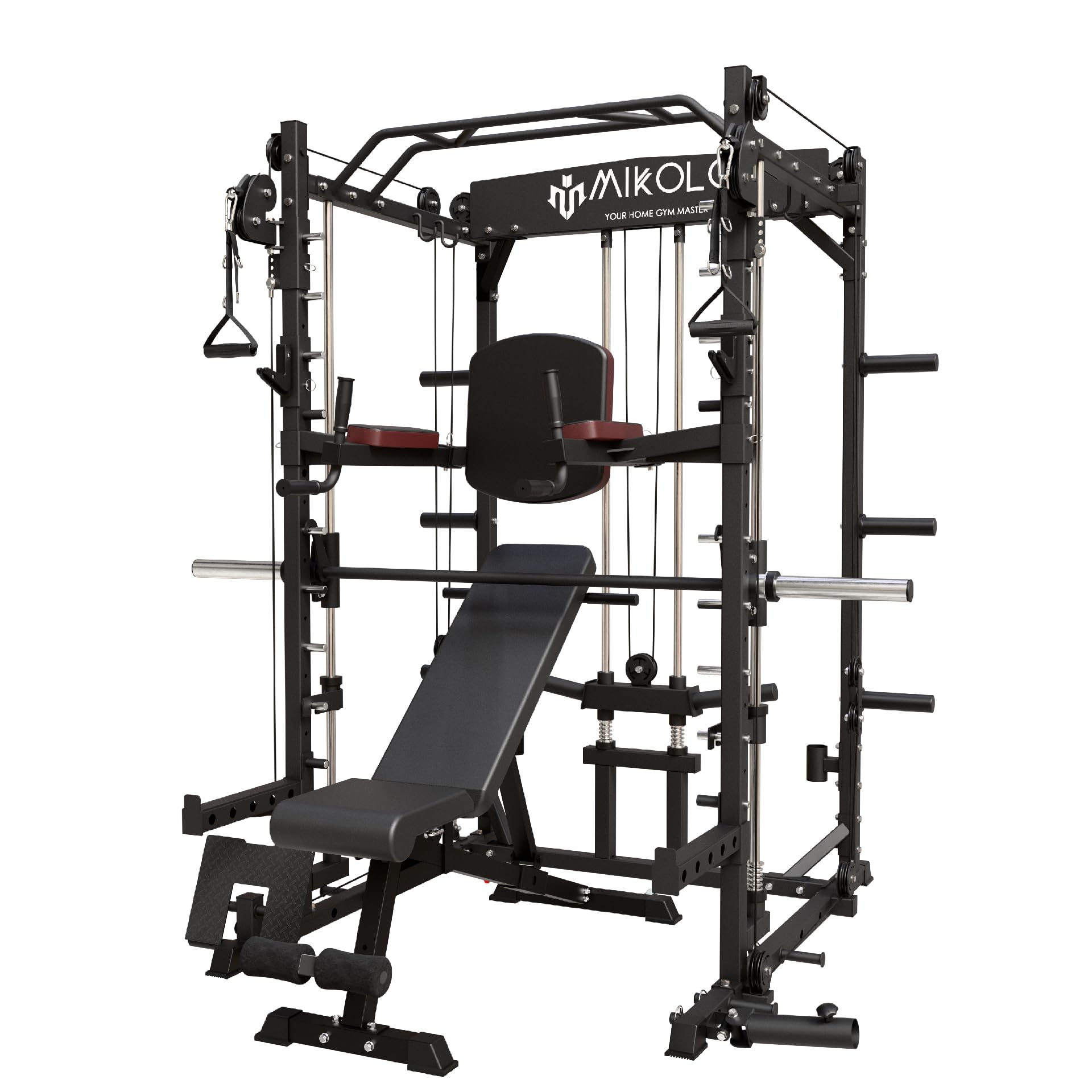 Amazon.com: Mikolo SmithMachine, Multifunctional Power Cage Squat Rack ...