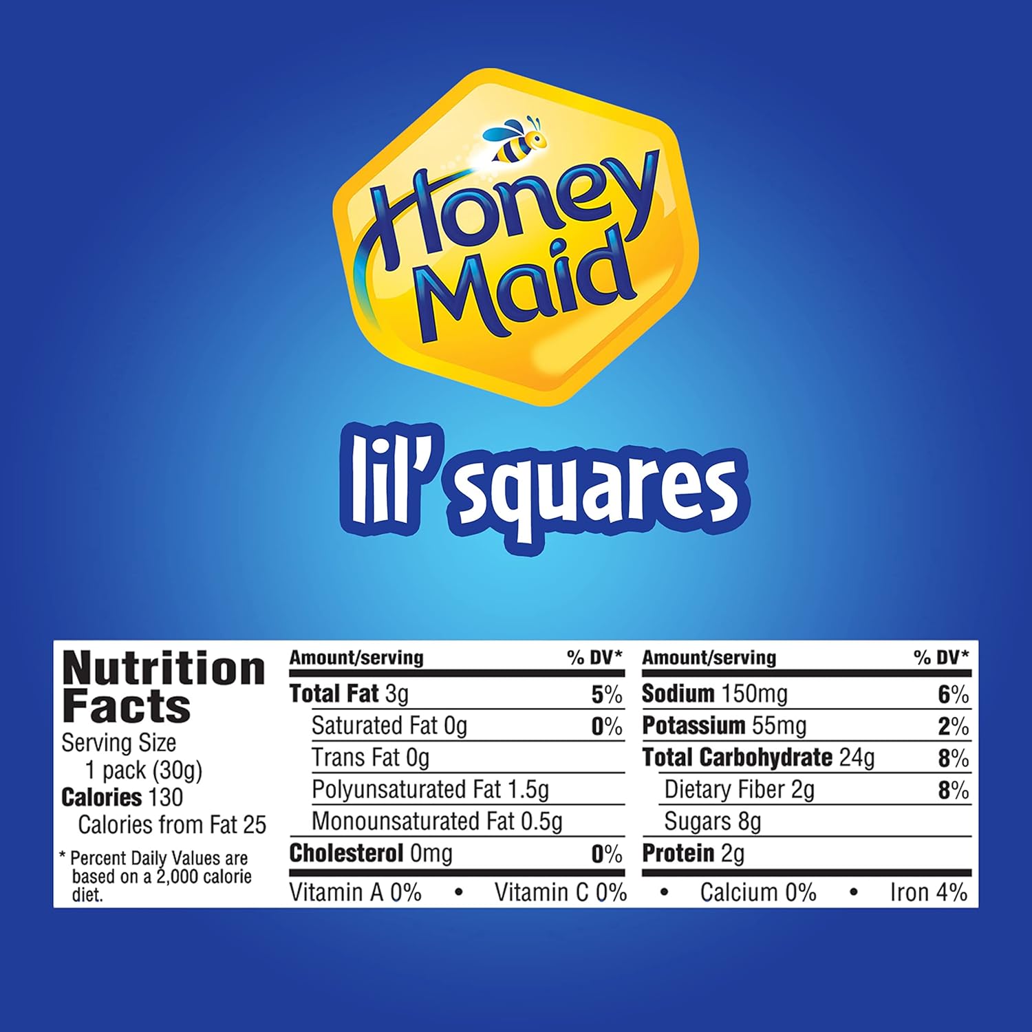 Honey Maid Lil' Squares Honey Graham Crackers, Bulk Lunch Snacks, 72 - 1.06 oz Snack Packs