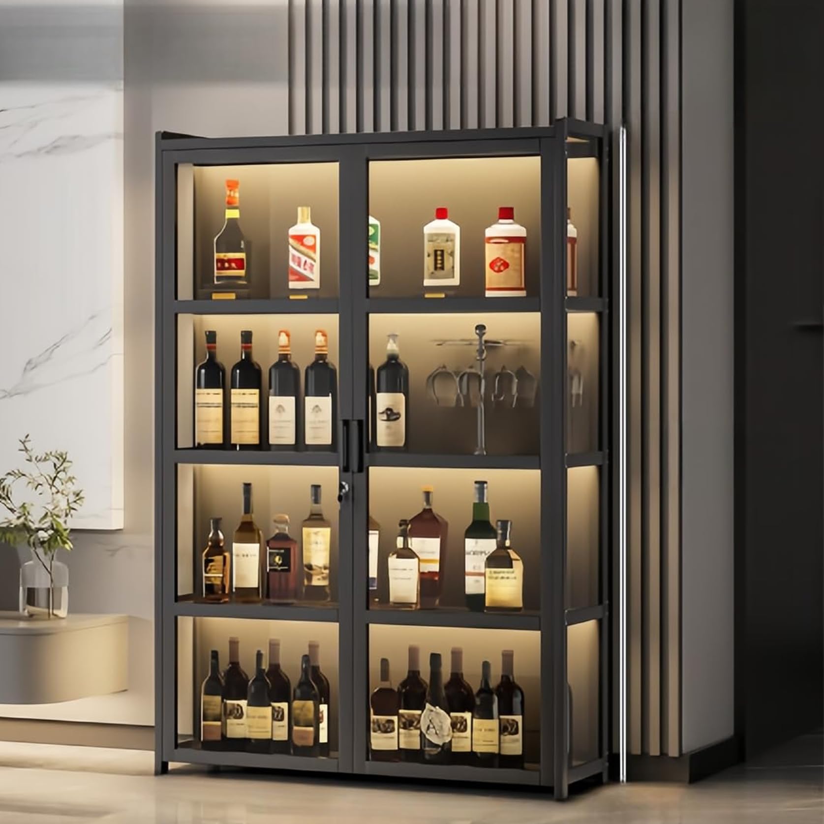 Amazon.co.jp: Hynbdes 酒棚 お酒収納ラック ウイスキー 棚 酒類貯蔵