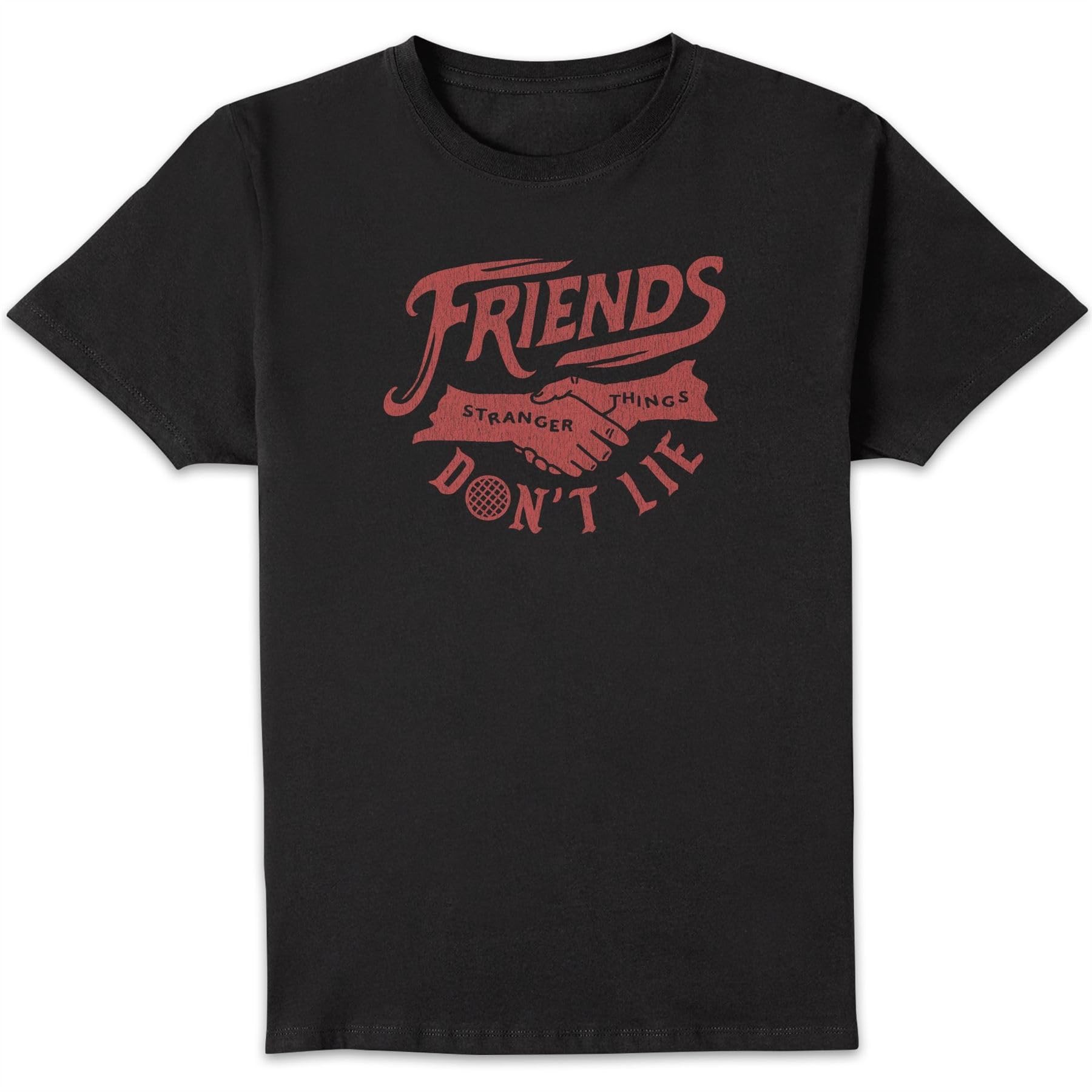 Stranger Things Unisex Black Friends Don't Lie T-Shirt - | Size: Small