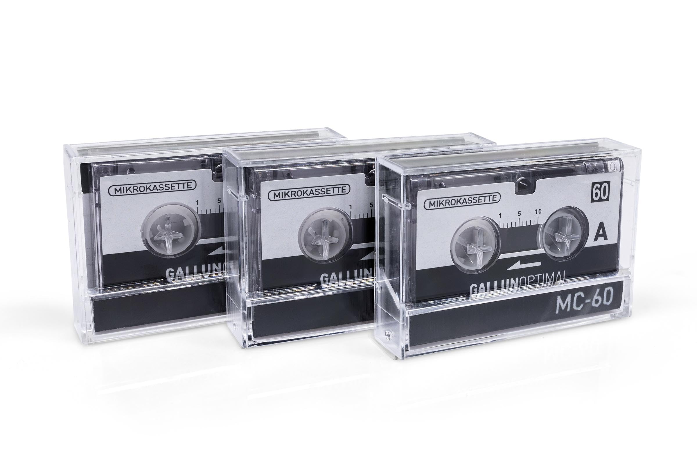 MC60 Microcassette - for Voice Recorders - Pack of 3 - Dictaphone Cassette - Microcassette - Audio Cassette
