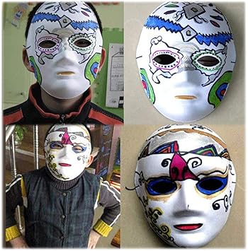 Amazon Co Jp 12個入り 手描きマスク 仮面 Diy ホワイトマスク 手作り 落書き フルフェイス ハロウィン パーティー コスプレ クリスマス 想像力アップ Cutelove ホーム キッチン