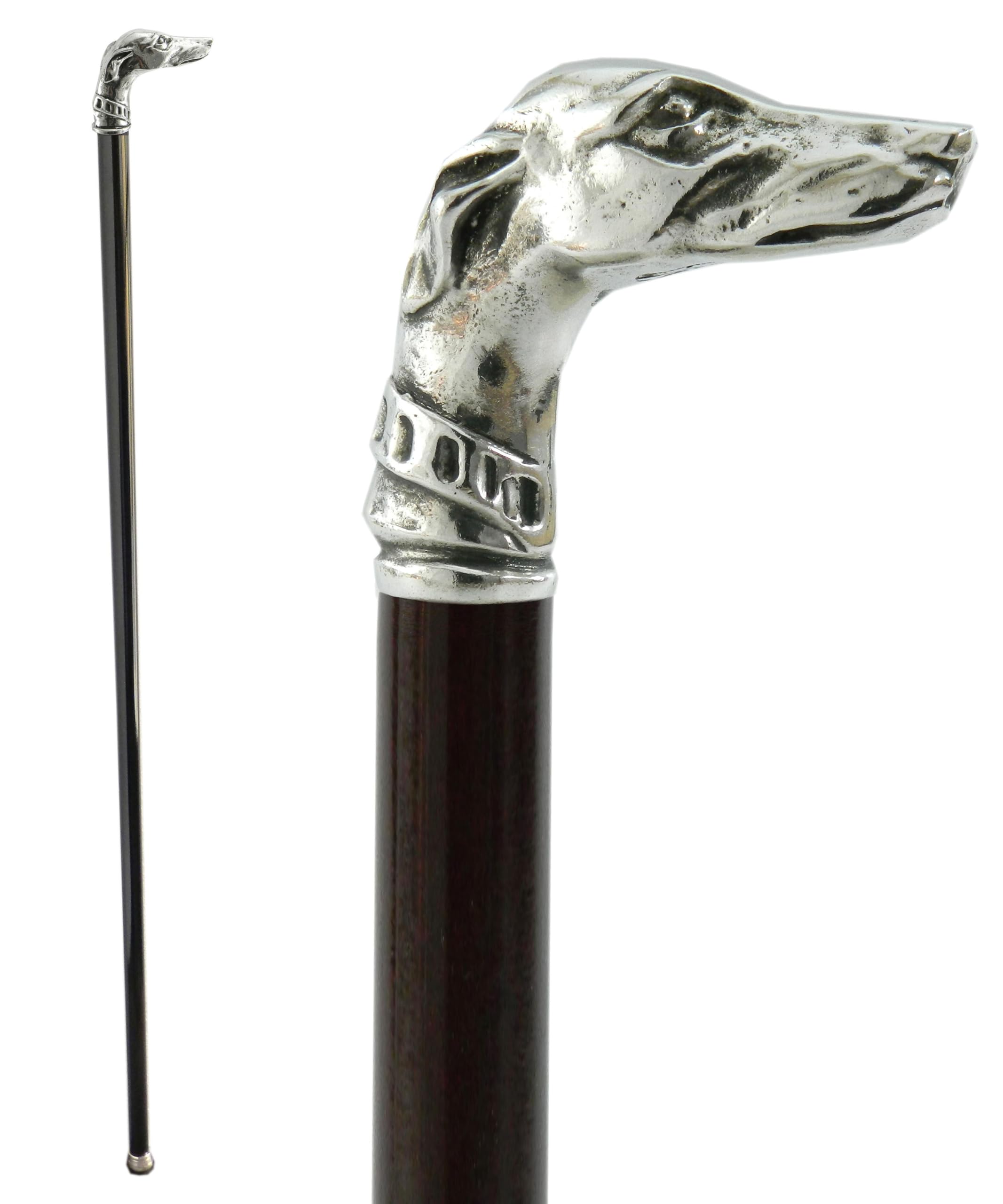 Cavagnini Bastón de Paseo para Hombre Elegante en Madera con empuñadura en Metal Macizo sólido y Robusto Made in Italy