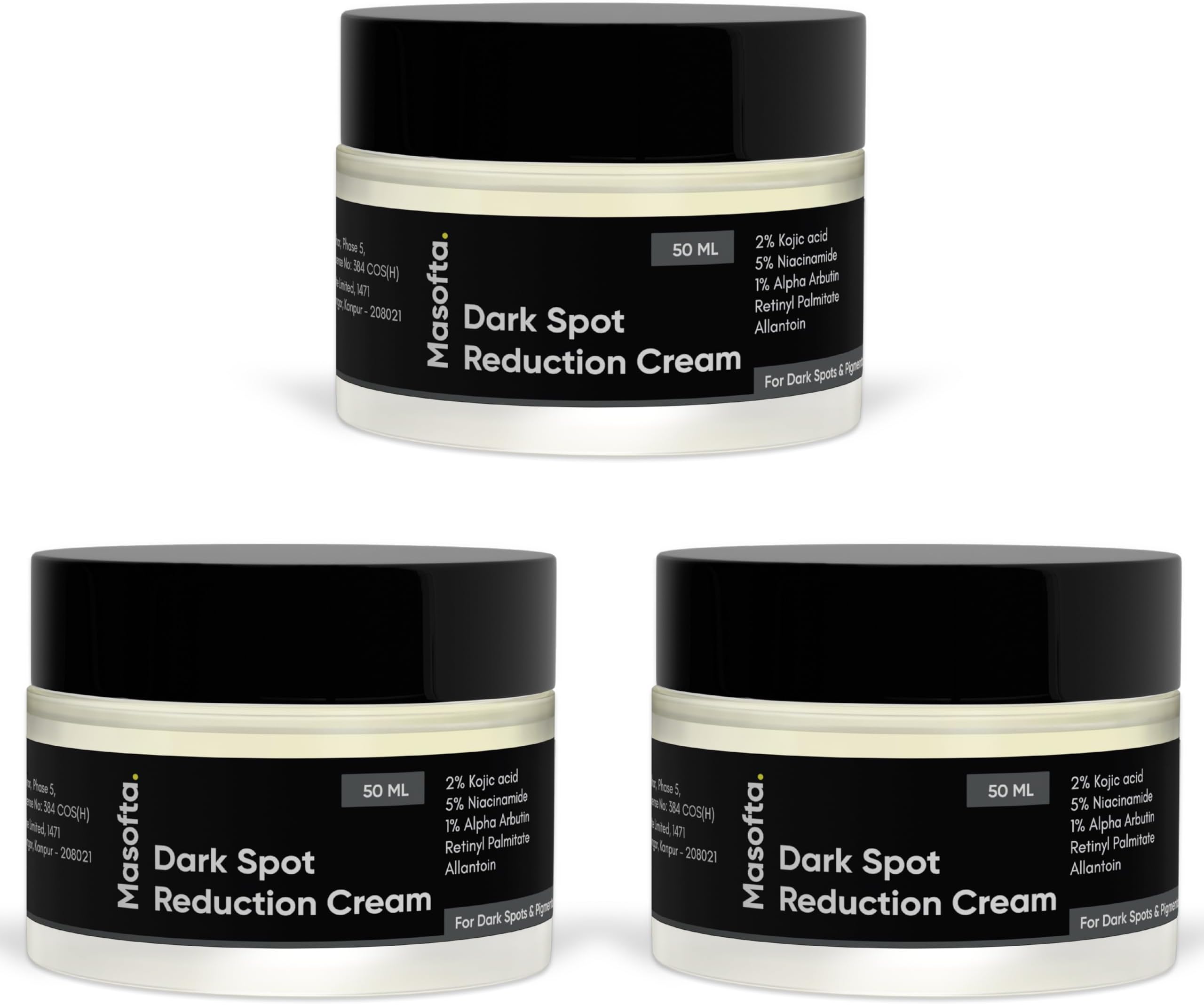 Dark Spot Reduction Cream for Pigmentation, Melasma, Acne Marks, Underarms, Neck with Kojic Acid & Alpha Arbutin - For Men & Women - 150g