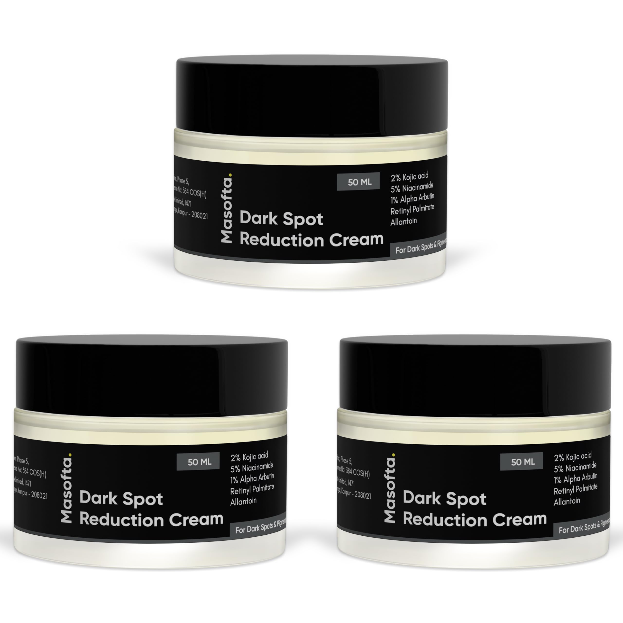 Dark Spot Reduction Cream for Pigmentation, Melasma, Acne Marks, Underarms, Neck with Kojic Acid & Alpha Arbutin - For Men & Women - 150g