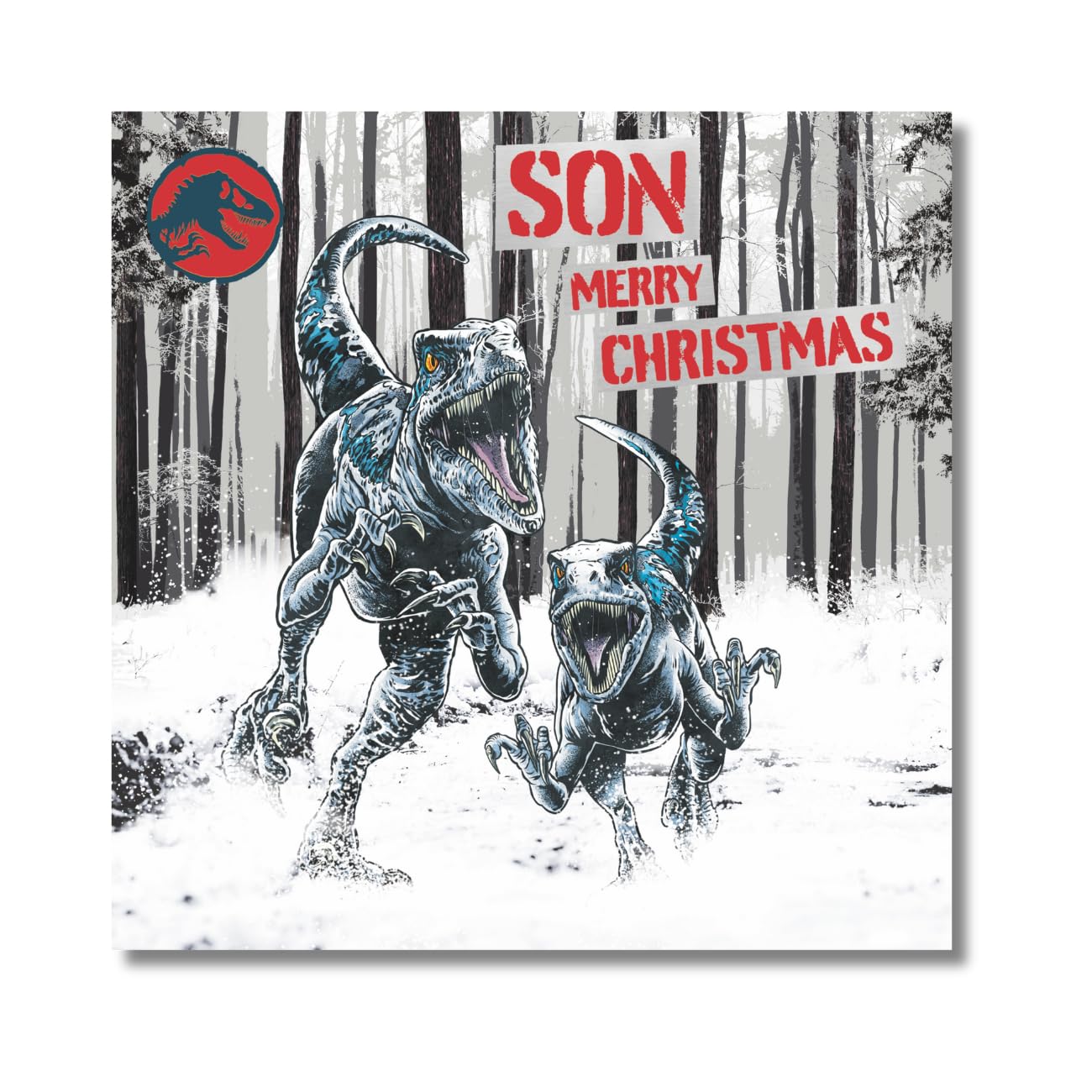 Danilo Promotions Ltd Official Jurassic World Christmas Card for Son, Son Christmas Card
