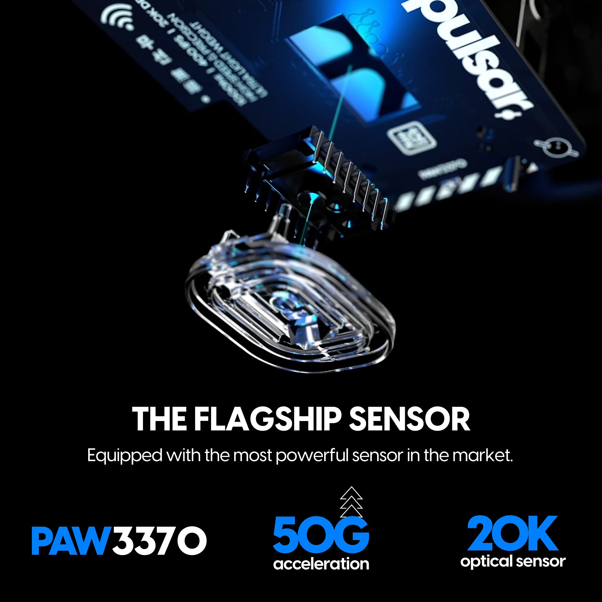 Pulsar Gaming Gears - Xlite - Ratón inalámbrico ultraligero de alto rendimiento, súper ligero y rápido, ergonómico, 2.4 GHz, 1 ms, 20000 DPI con sensor óptico PAW3370 (renovado)