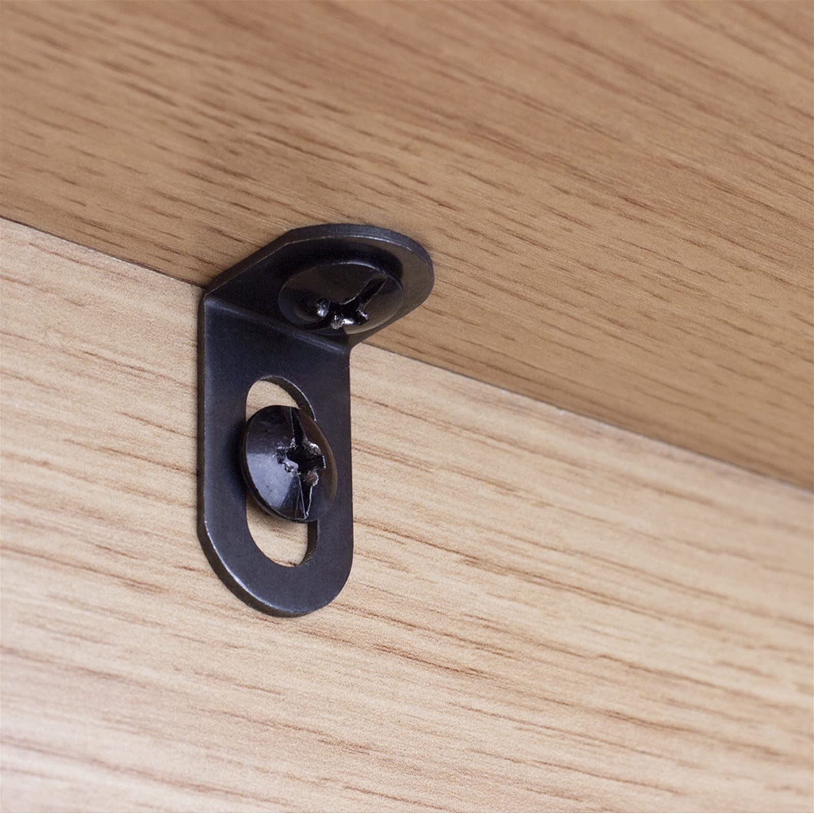 16 Stks Staal Heavy Duty L Hoek Brace Joint Beugel Plank Muur Opknoping Met Schroeven 125mmX75mm/5 InchX3 Inch Decoratieve Hoekbeugels Mat Zwart