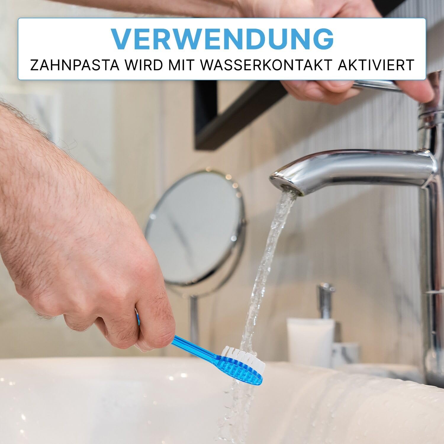 ARNOMED® Jednorazowe szczoteczki do zębów z pastą, szczoteczki indywidualnie pakowane, szczoteczka podróżna z suchą pastą miętową, higiena w podróży, 100 sztuk