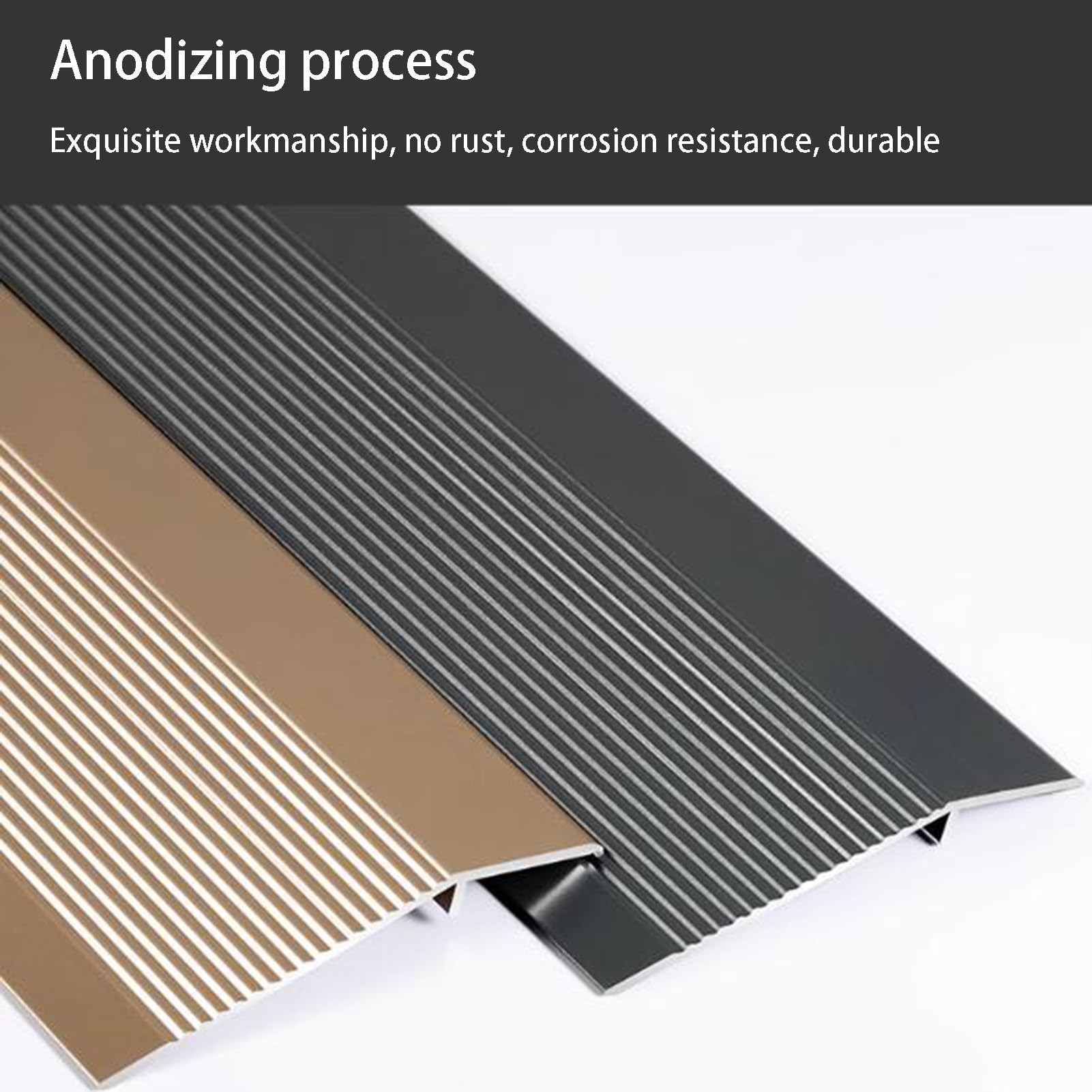 Aluminiowa listwa przejściowa do podłóg, antypoślizgowy reduktor drzwi do wysokich opadów, metalowa listwa progowa, idealna do drzwi i podłóg