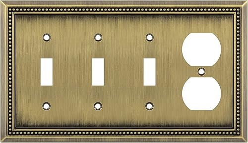 Vista 243 de Henne Bery Sunken Pearls - placa decorativa de pared para interruptor (Palanca simple, 2 unidades, níquel satinado)