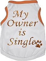 Vista 4 de Petitebella My Owner is Single Puppy - Camisa para perro (negro/plateado, talla XXXL)