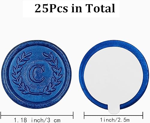 Miniatura 2 de 25 calcomanías adhesivas de sello de cera con letra C, hechas a mano, sin necesidad de sellar, rasgar y usar calcomanías de cera para invitaciones