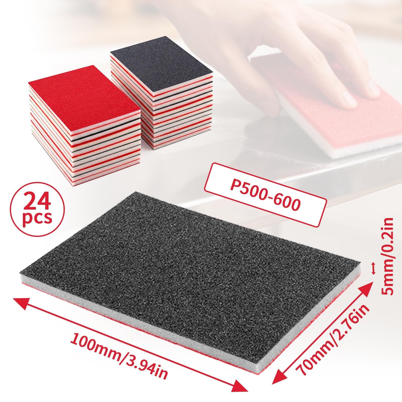 Schuurspons 115 Mm X 140 Mm - Medium - 20 Stuks - Perfect Voor Het Verwijderen Van Zand En Vingermarkeringen