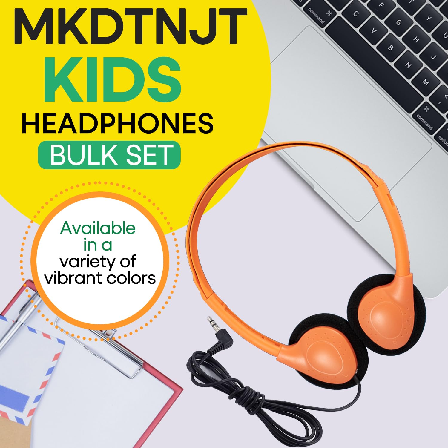 Bulk HTC002, cuffie per bambini, scuola, scuola, confezione da 100 cuffie per studenti, bambini, ragazzi, ragazze e adulti (HTC002, multicolore)